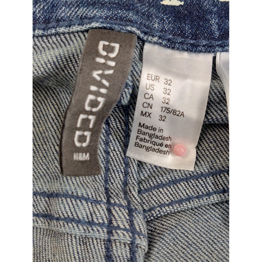 H&M Men Jean 32 Light Wash Denim‎ Skinny Cropped Low Rise Distressed Ripped Wear - Picture 9 of 16